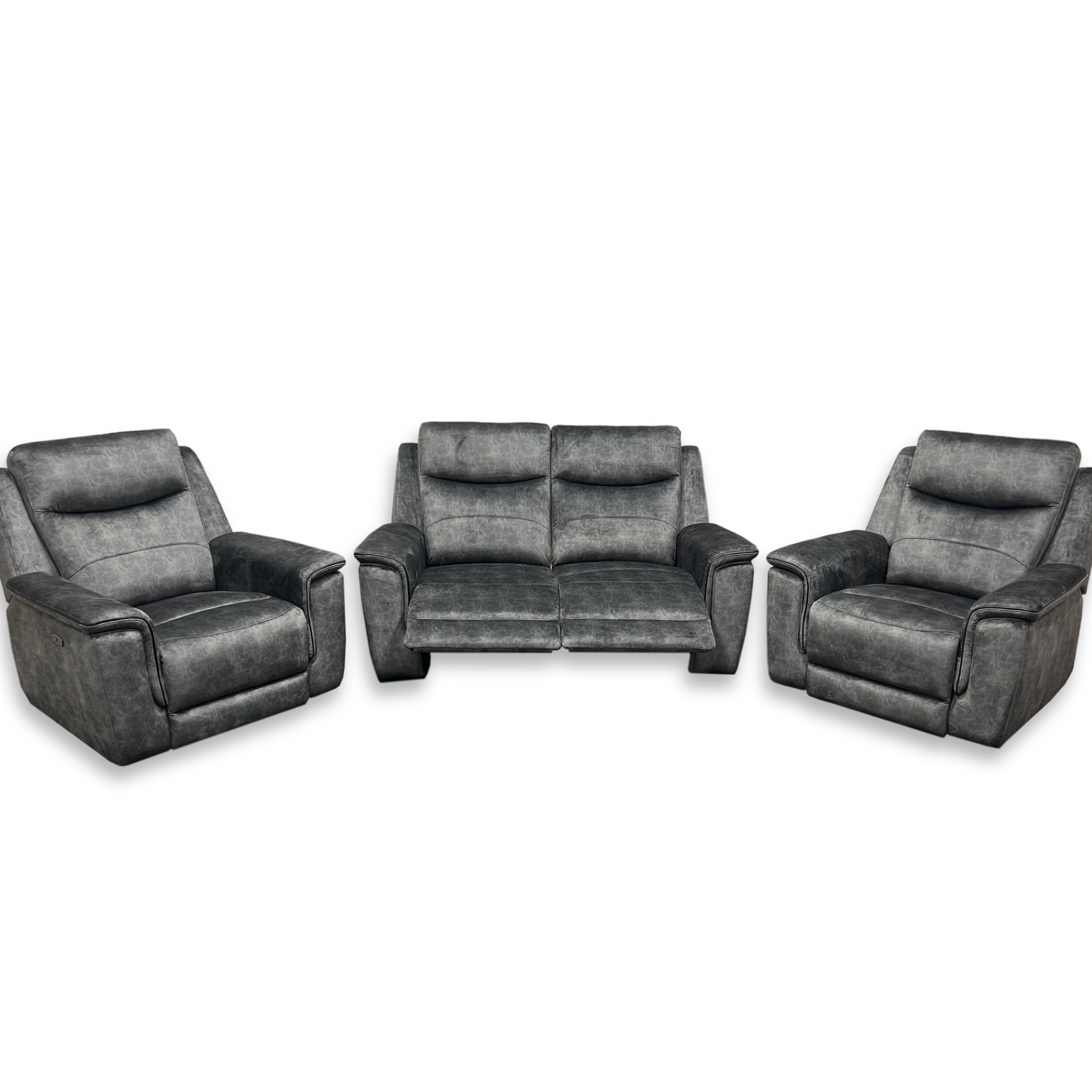 Berlin 3 Seater Power Reclining Sofa & 2 x Power Reclining Armchairs Set